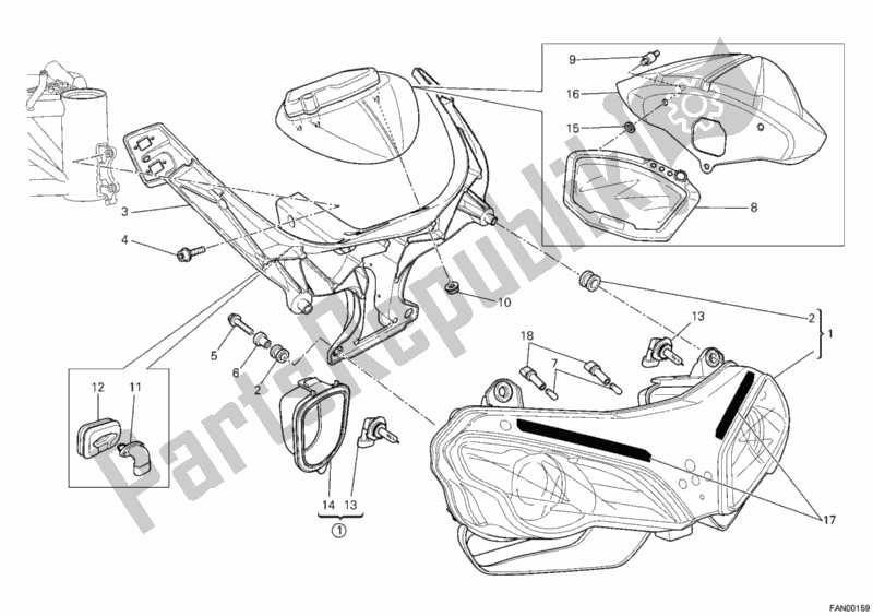 Toutes les pièces pour le Phare du Ducati Superbike 1198 SP 2011
